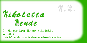 nikoletta mende business card